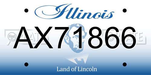 AX71866 Illinois License Plate