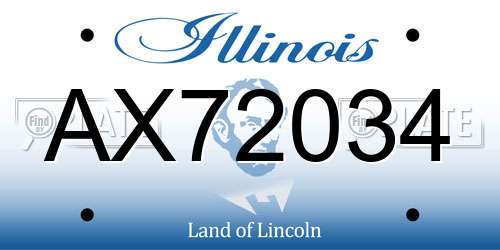 AX72034 Illinois License Plate