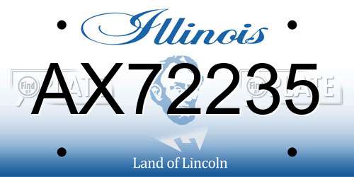 AX72235 Illinois License Plate