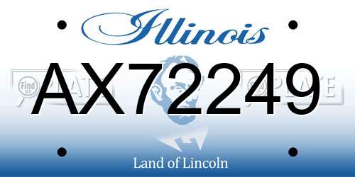 AX72249 Illinois License Plate