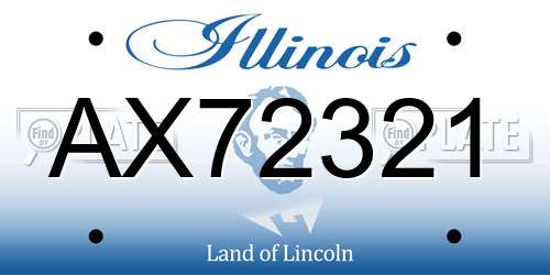 AX72321 Illinois License Plate