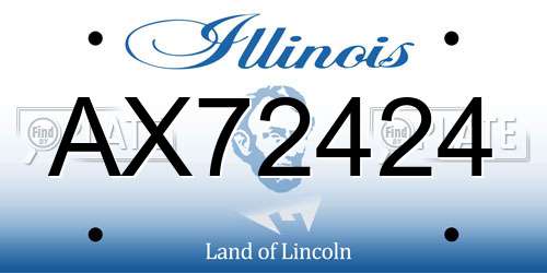 AX72424 Illinois License Plate