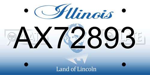 AX72893 Illinois License Plate