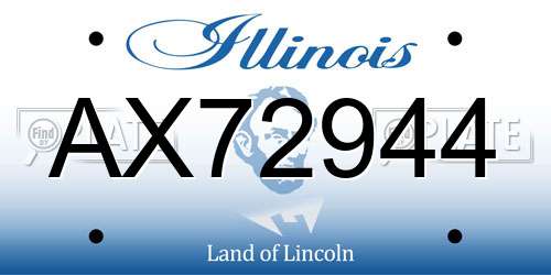 AX72944 Illinois License Plate