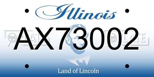 AX73002 Illinois License Plate