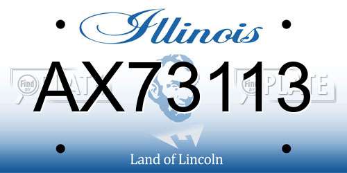 AX73113 Illinois License Plate