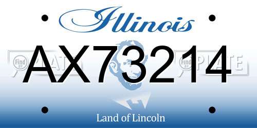 AX73214 Illinois License Plate