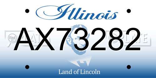 AX73282 Illinois License Plate