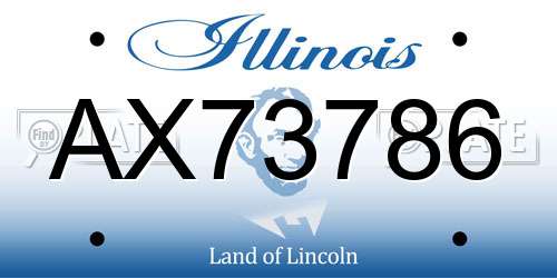 AX73786 Illinois License Plate