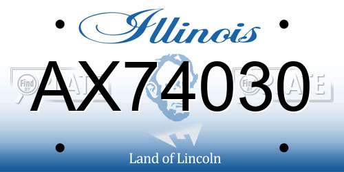AX74030 Illinois License Plate