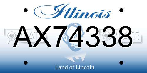 AX74338 Illinois License Plate