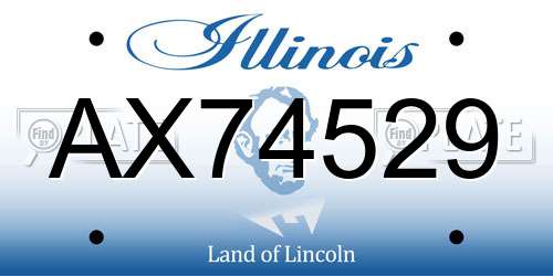 AX74529 Illinois License Plate