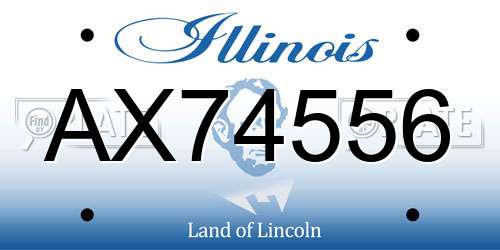 AX74556 Illinois License Plate