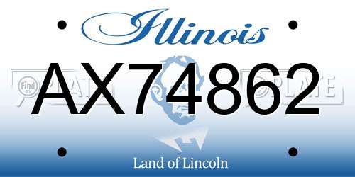 AX74862 Illinois License Plate