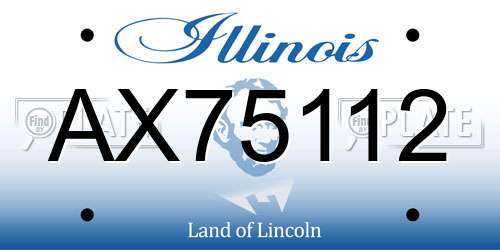 AX75112 Illinois License Plate