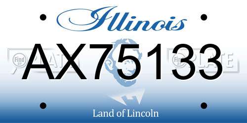 AX75133 Illinois License Plate