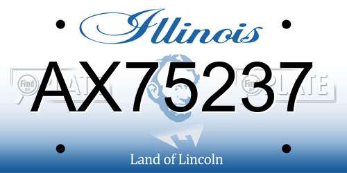 AX75237 Illinois License Plate
