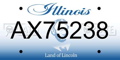 AX75238 Illinois License Plate