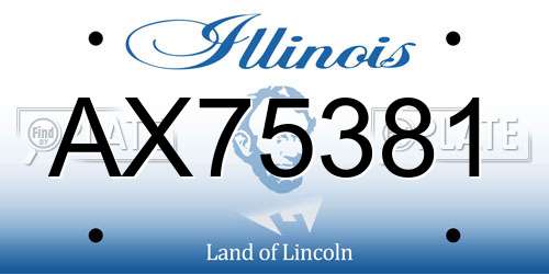 AX75381 Illinois License Plate
