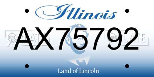 AX75792 Illinois License Plate