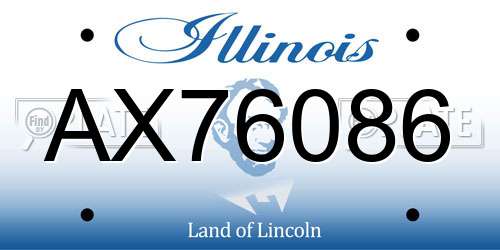 AX76086 Illinois License Plate