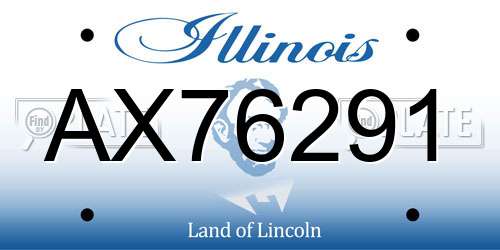 AX76291 Illinois License Plate