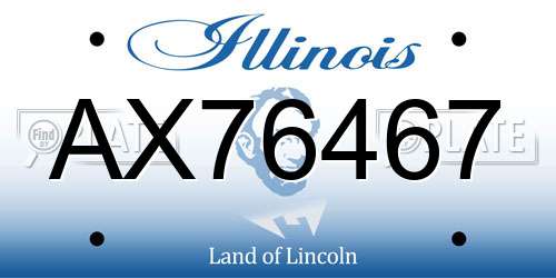 AX76467 Illinois License Plate