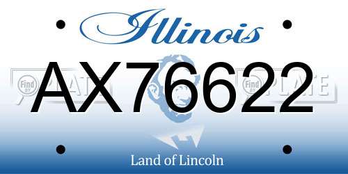 AX76622 Illinois License Plate