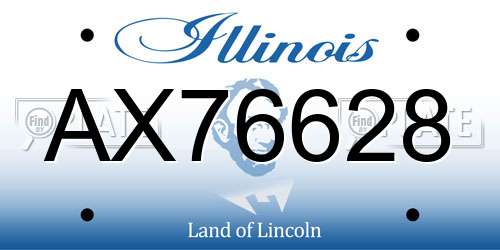 AX76628 Illinois License Plate