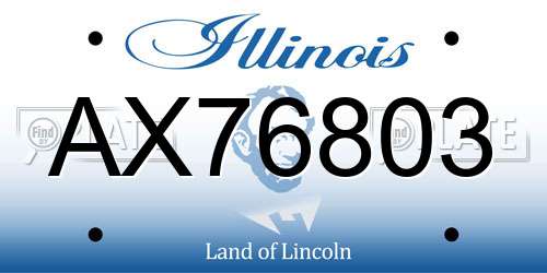 AX76803 Illinois License Plate