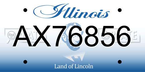 AX76856 Illinois License Plate