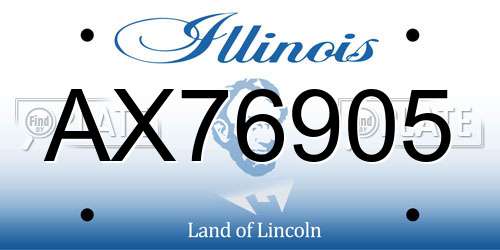 AX76905 Illinois License Plate