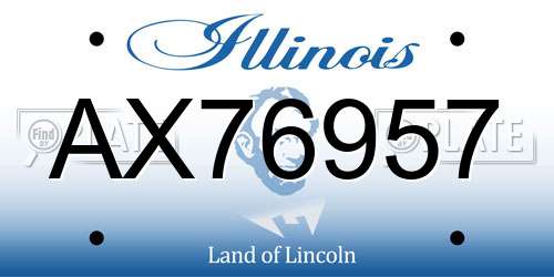AX76957 Illinois License Plate