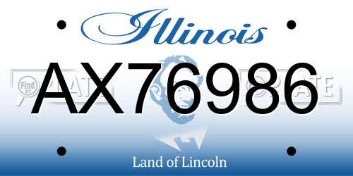 AX76986 Illinois License Plate