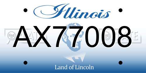 AX77008 Illinois License Plate