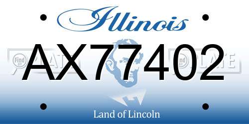AX77402 Illinois License Plate