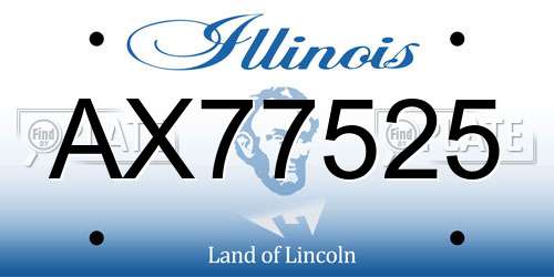 AX77525 Illinois License Plate
