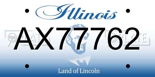 AX77762 Illinois License Plate