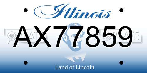 AX77859 Illinois License Plate