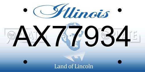 AX77934 Illinois License Plate