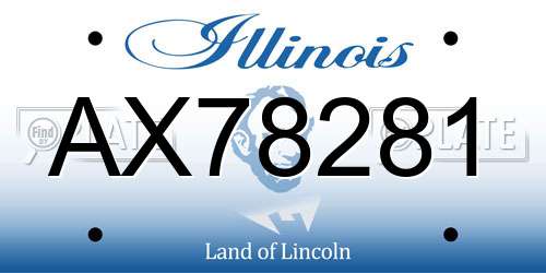 AX78281 Illinois License Plate