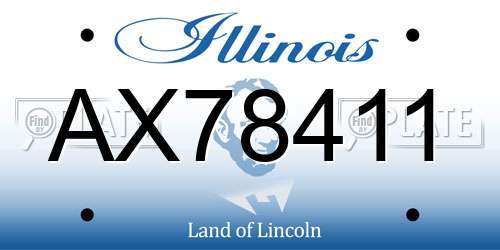 AX78411 Illinois License Plate
