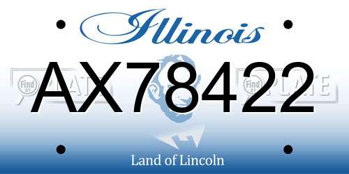 AX78422 Illinois License Plate