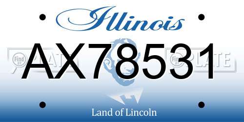 AX78531 Illinois License Plate