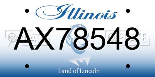 AX78548 Illinois License Plate