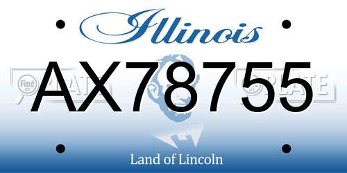 AX78755 Illinois License Plate