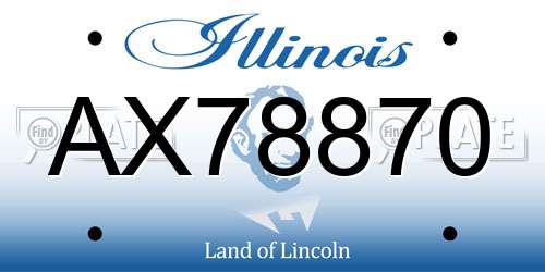 AX78870 Illinois License Plate