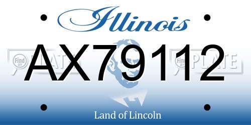 AX79112 Illinois License Plate