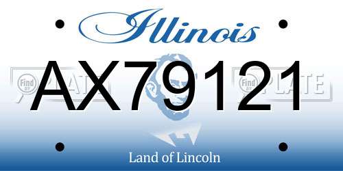 AX79121 Illinois License Plate