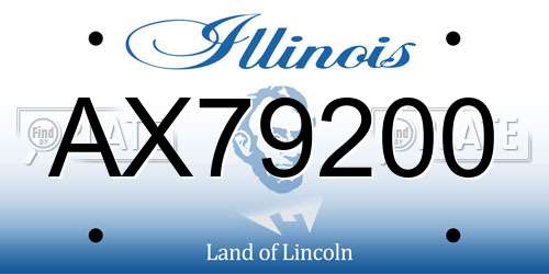AX79200 Illinois License Plate